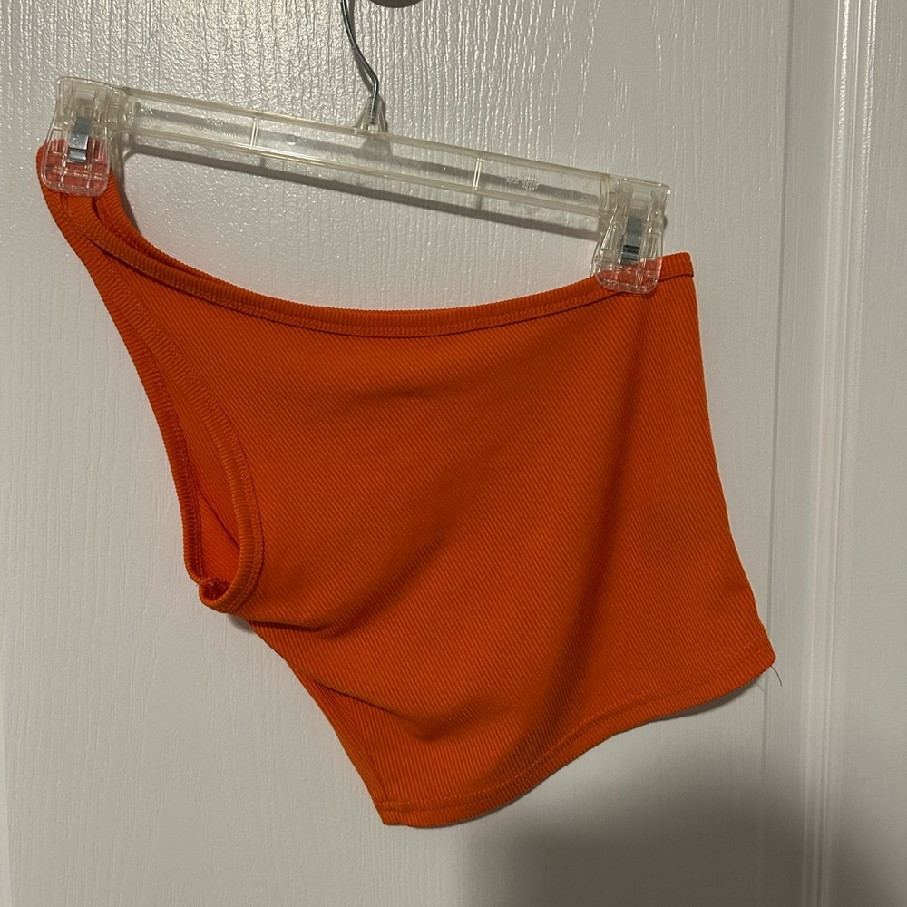 Orange Asymmetrical Crop Top